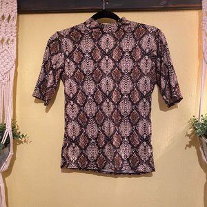 Snakeskin, High-Neck, Crop Top from Olivia Rae